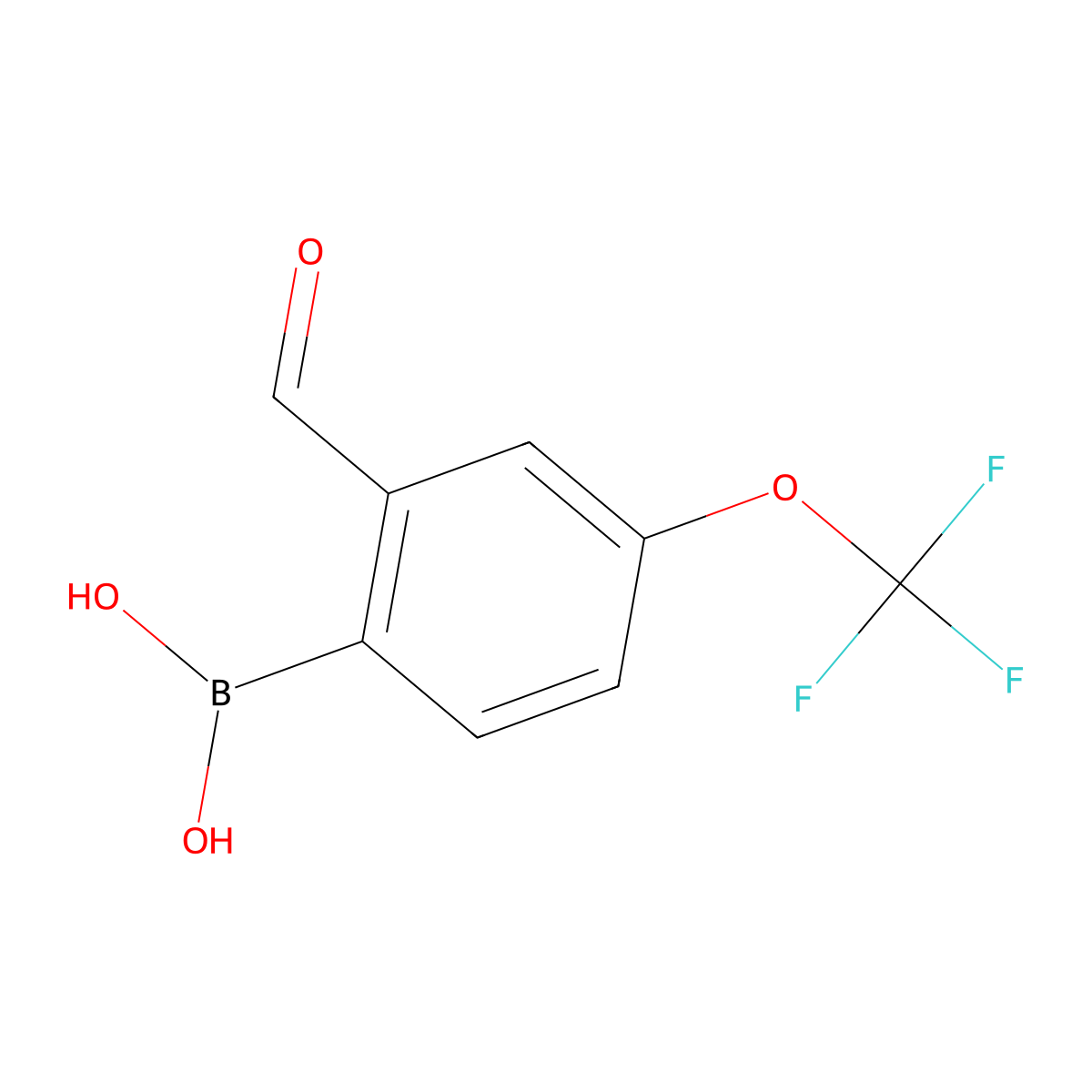 (2-Formyl-4-(trifluoromethoxy)phenyl)boronic acid molecular structure, CAS 2640752-59-4