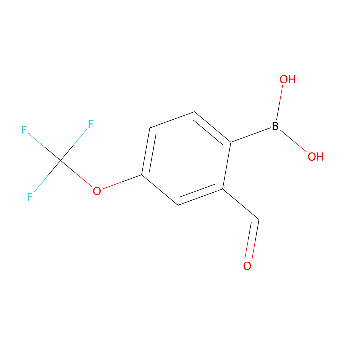 (2-Formyl-4-(trifluoromethoxy)phenyl)boronic acid molecular structure, CAS 2640752-59-4