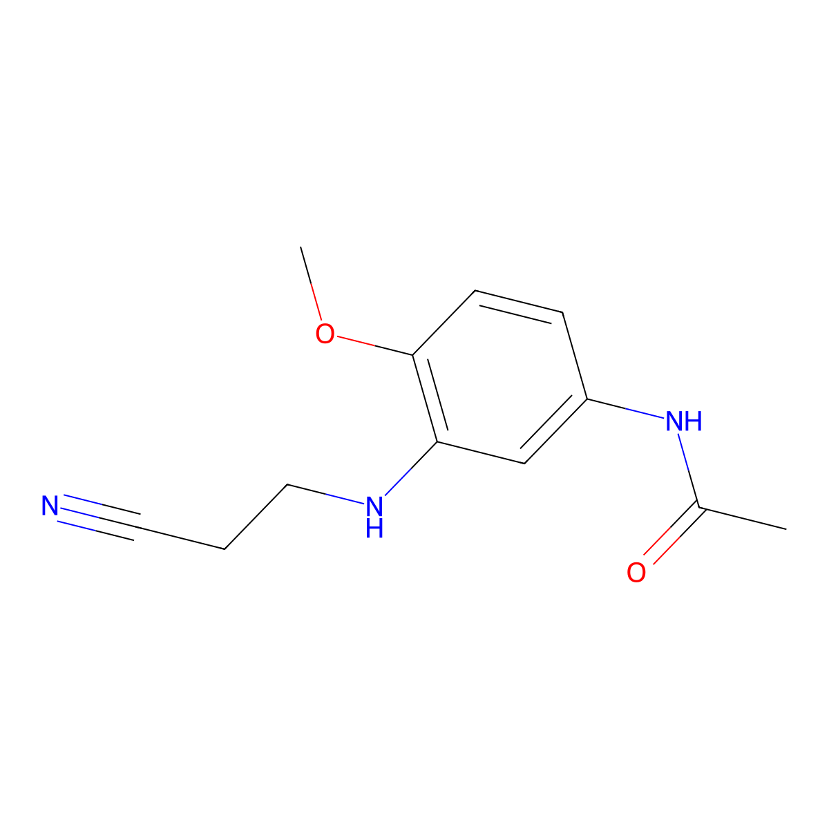 Acetamide, N-[3-[(2-cyanoethyl)amino]-4-methoxyphenyl]- molecular structure, CAS 26408-28-6