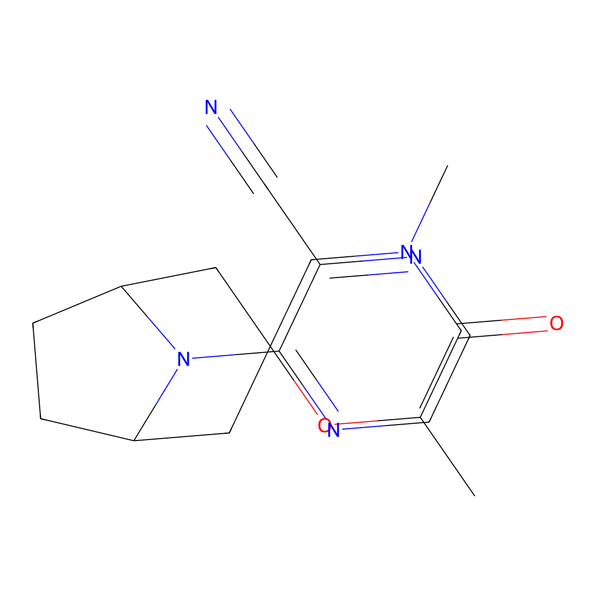 3-{4',6'-Dimethyl-5'-oxo-8-azaspiro[bicyclo[3.2.1]octane-3,2'-morpholin]-8-yl}pyrazine-2-carbonitrile molecular structure, CAS 2640814-11-3