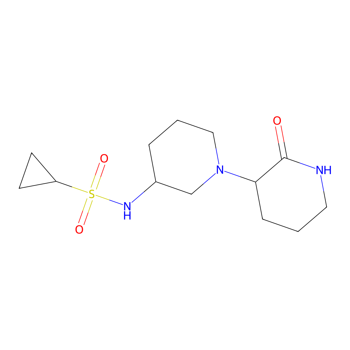 N-{2'-oxo-[1,3'-bipiperidine]-3-yl}cyclopropanesulfonamide molecular structure, CAS 2640814-42-0