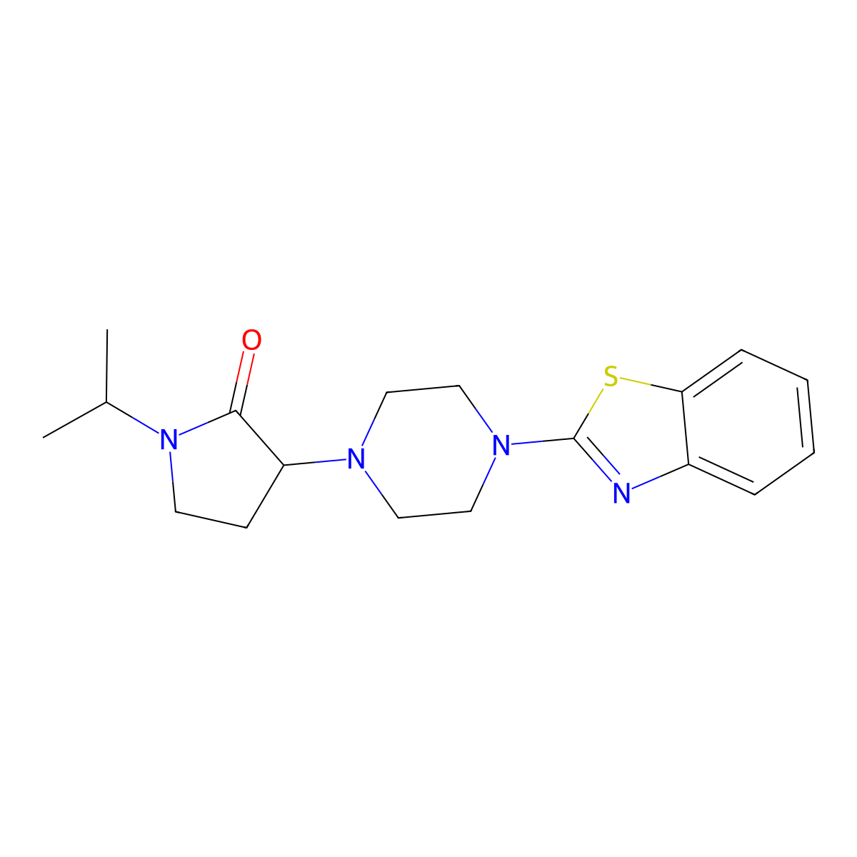 3-[4-(1,3-Benzothiazol-2-yl)piperazin-1-yl]-1-(propan-2-yl)pyrrolidin-2-one molecular structure, CAS 2640814-44-2