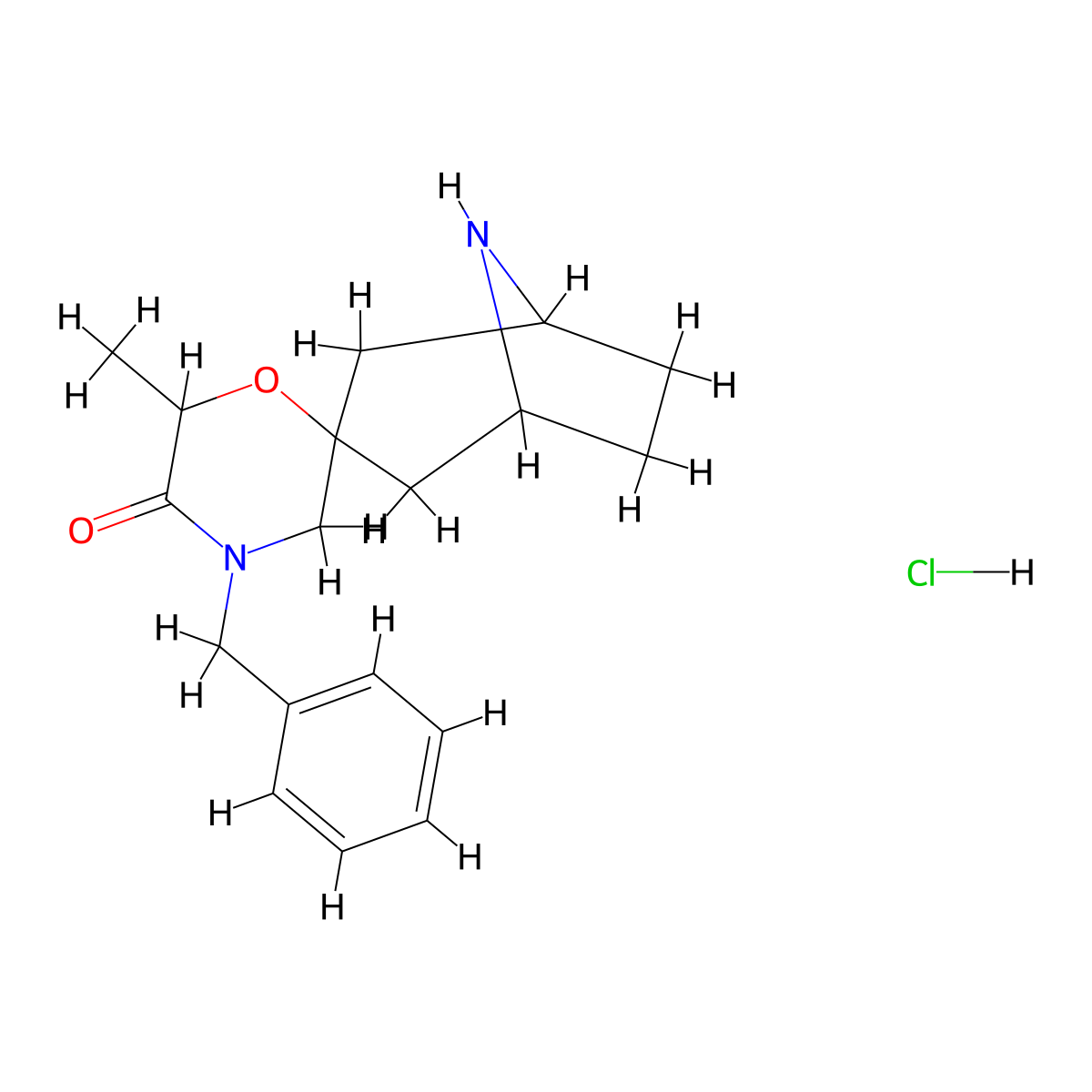 4'-Benzyl-6'-methyl-8-azaspiro[bicyclo[3.2.1]octane-3,2'-morpholin]-5'-one hydrochloride molecular structure, CAS 2640814-51-1