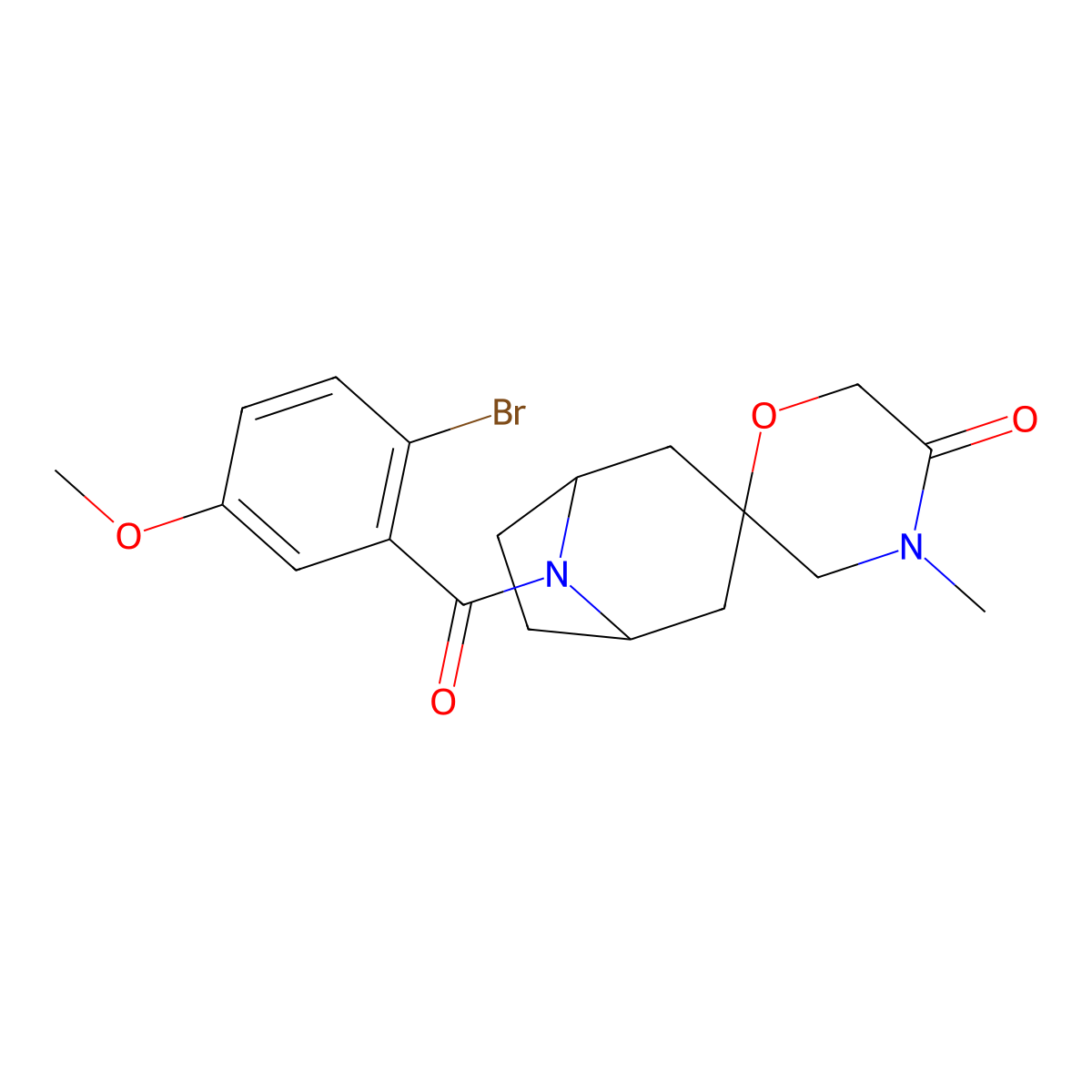 8-(2-Bromo-5-methoxybenzoyl)-4'-methyl-8-azaspiro[bicyclo[3.2.1]octane-3,2'-morpholin]-5'-one molecular structure, CAS 2640814-54-4