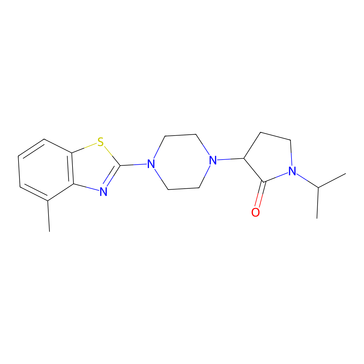 3-[4-(4-Methyl-1,3-benzothiazol-2-yl)piperazin-1-yl]-1-(propan-2-yl)pyrrolidin-2-one molecular structure, CAS 2640814-56-6