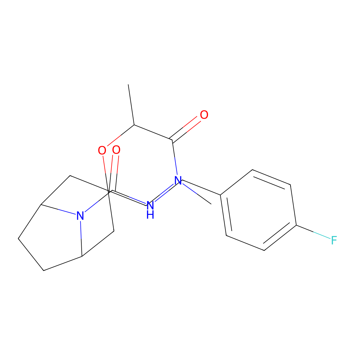 N-[(4-fluorophenyl)methyl]-4',6'-dimethyl-5'-oxo-8-azaspiro[bicyclo[3.2.1]octane-3,2'-morpholine]-8-carboxamide molecular structure, CAS 2640814-61-3