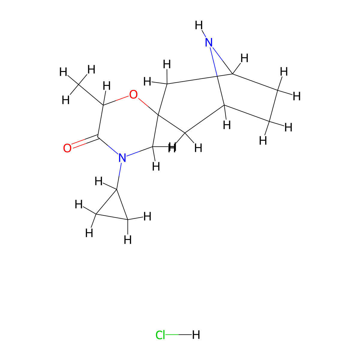 4'-Cyclopropyl-6'-methyl-8-azaspiro[bicyclo[3.2.1]octane-3,2'-morpholin]-5'-one hydrochloride molecular structure, CAS 2640814-70-4