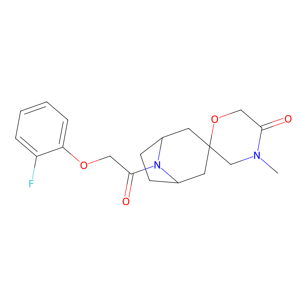 8-[2-(2-Fluorophenoxy)acetyl]-4'-methyl-8-azaspiro[bicyclo[3.2.1]octane-3,2'-morpholin]-5'-one molecular structure, CAS 2640814-78-2