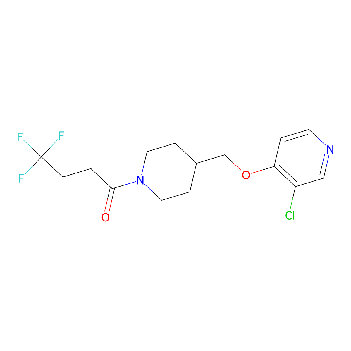 1-(4-{[(3-Chloropyridin-4-yl)oxy]methyl}piperidin-1-yl)-4,4,4-trifluorobutan-1-one molecular structure, CAS 2640815-04-7