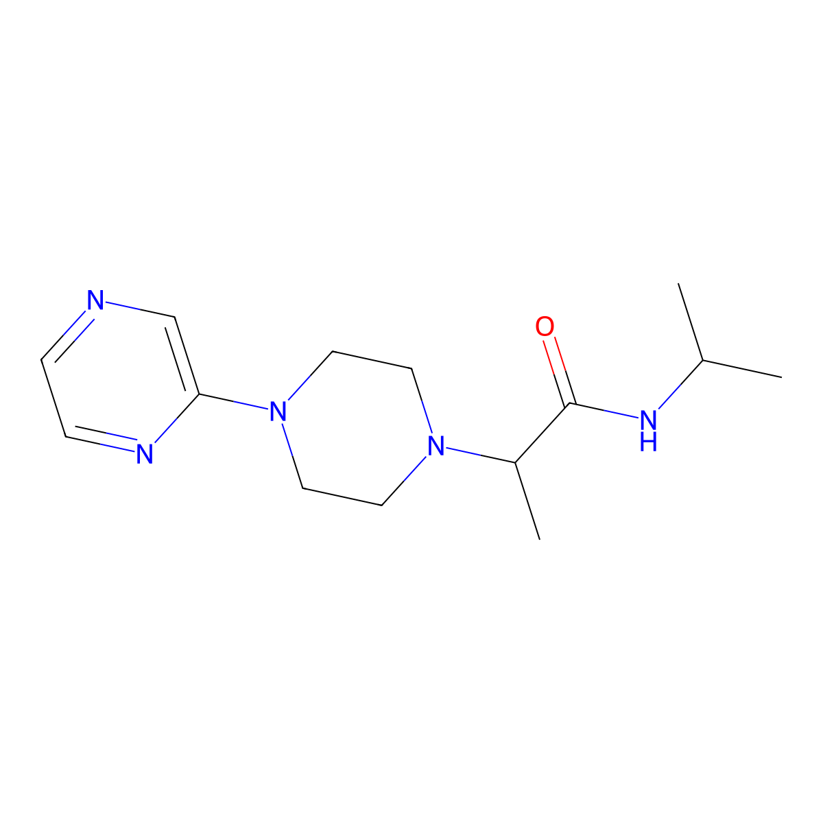 N-(propan-2-yl)-2-[4-(pyrazin-2-yl)piperazin-1-yl]propanamide molecular structure, CAS 2640815-05-8
