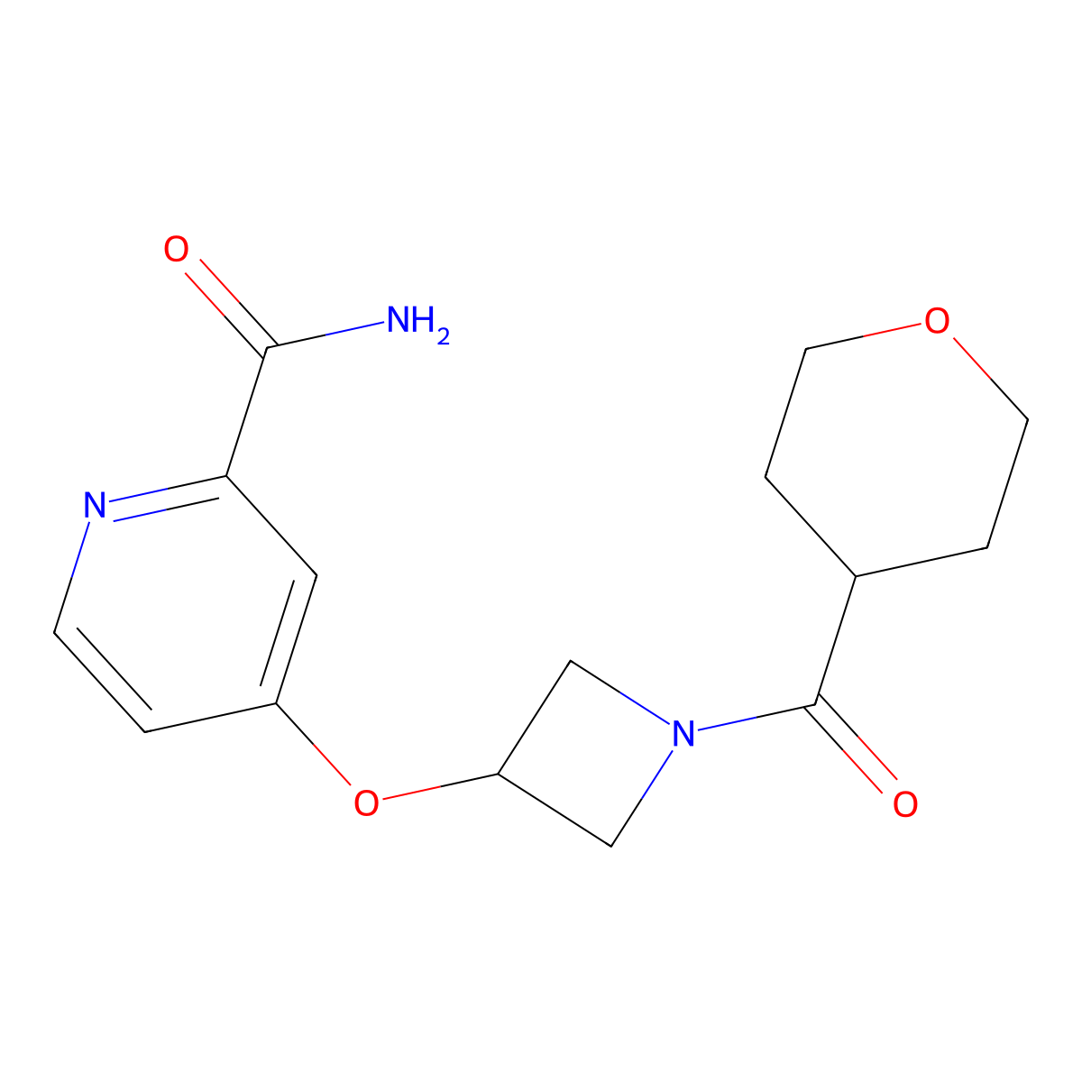 4-{[1-(Oxane-4-carbonyl)azetidin-3-yl]oxy}pyridine-2-carboxamide molecular structure, CAS 2640815-06-9