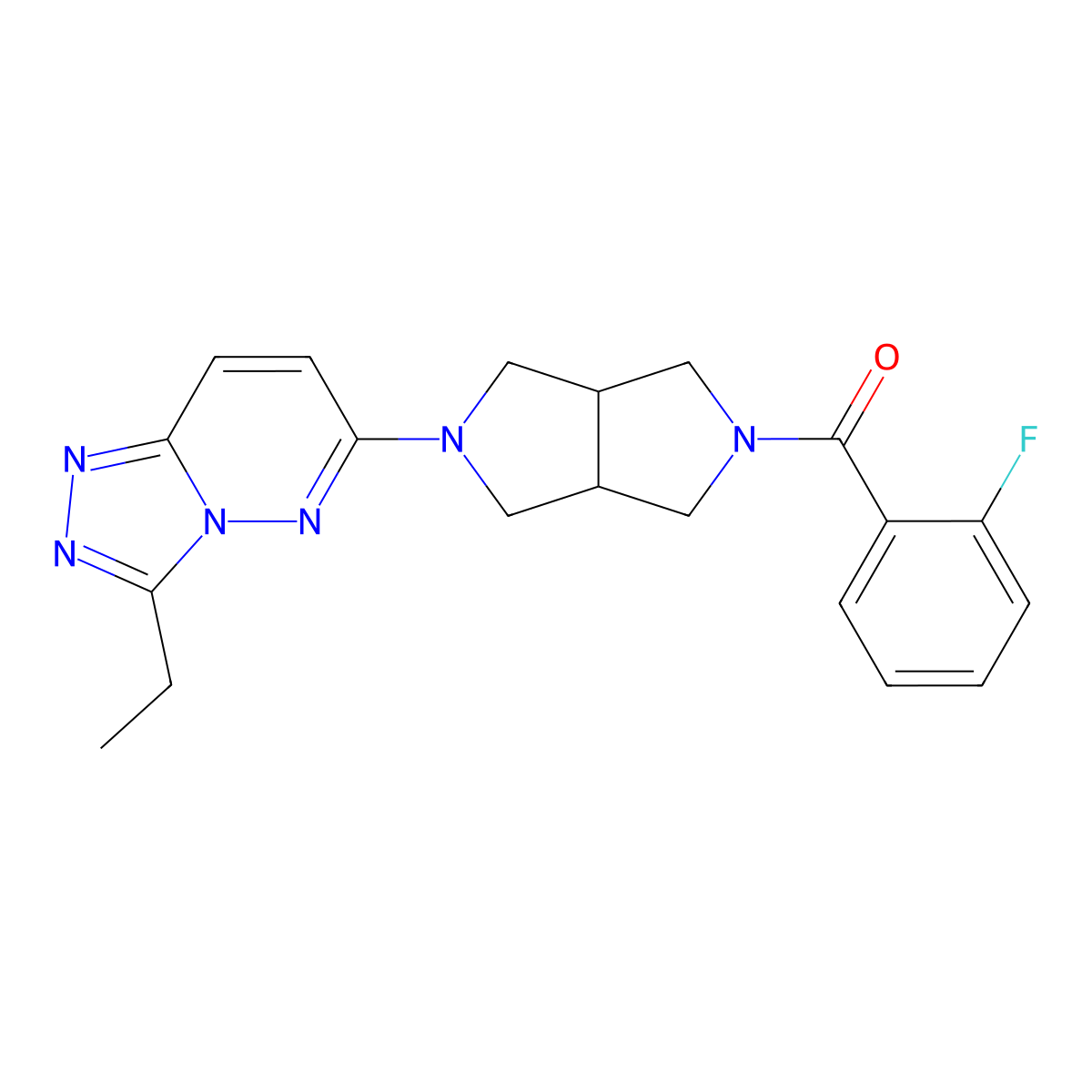 2-{3-Ethyl-[1,2,4]triazolo[4,3-b]pyridazin-6-yl}-5-(2-fluorobenzoyl)-octahydropyrrolo[3,4-c]pyrrole molecular structure, CAS 2640815-24-1