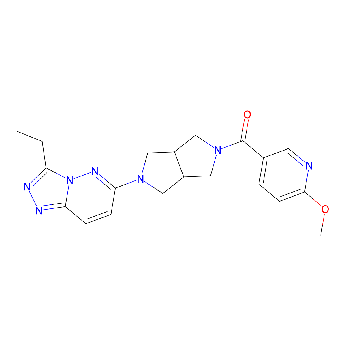 5-(5-{3-Ethyl-[1,2,4]triazolo[4,3-b]pyridazin-6-yl}-octahydropyrrolo[3,4-c]pyrrole-2-carbonyl)-2-methoxypyridine molecular structure, CAS 2640815-28-5