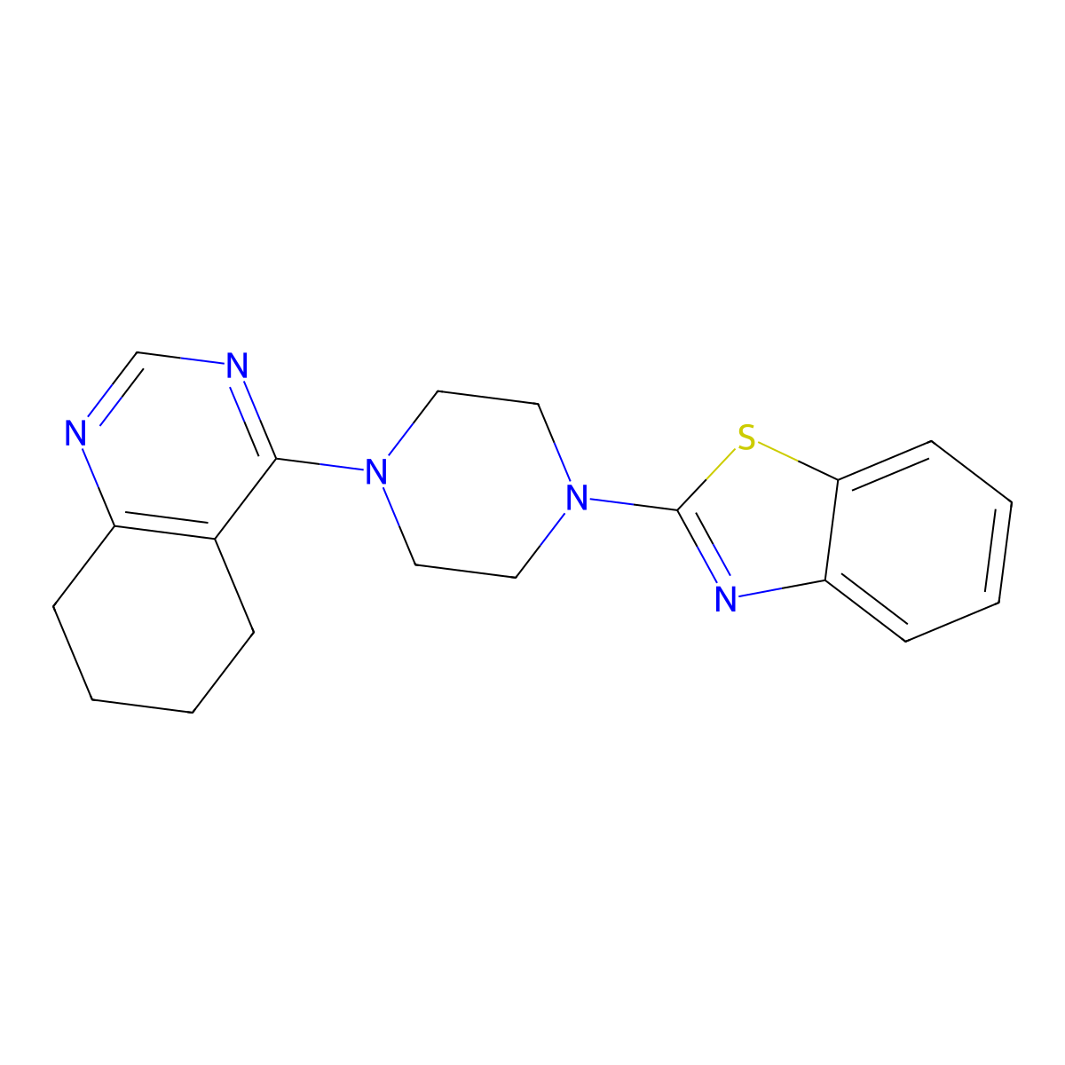 4-[4-(1,3-Benzothiazol-2-yl)piperazin-1-yl]-5,6,7,8-tetrahydroquinazoline molecular structure, CAS 2640815-29-6