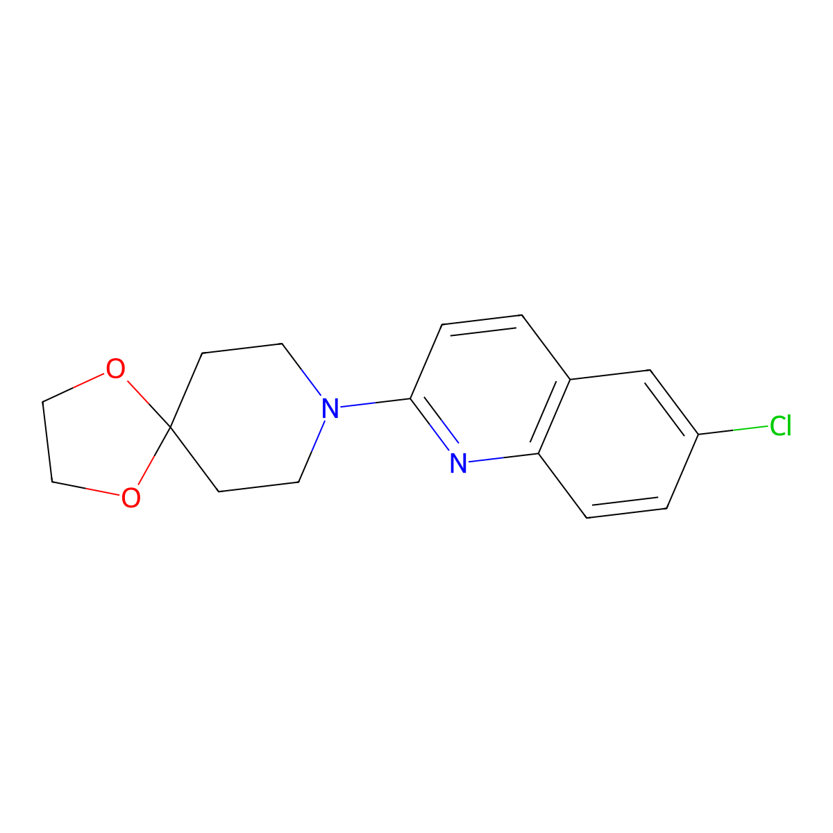 8-(6-Chloroquinolin-2-yl)-1,4-dioxa-8-azaspiro[4.5]decane molecular structure, CAS 2640815-34-3