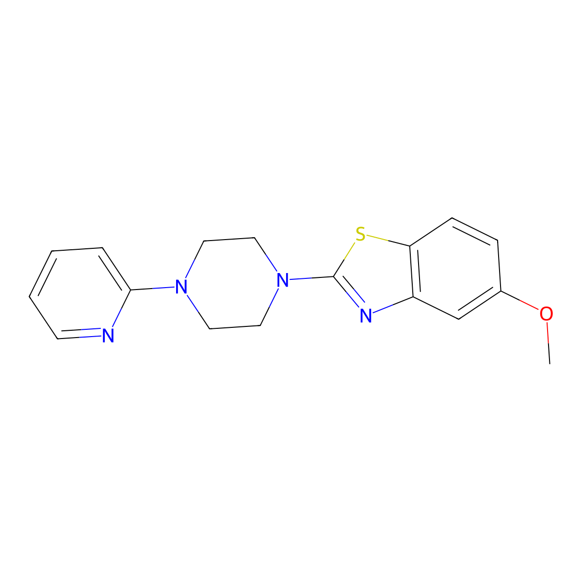 5-Methoxy-2-[4-(pyridin-2-yl)piperazin-1-yl]-1,3-benzothiazole molecular structure, CAS 2640815-64-9