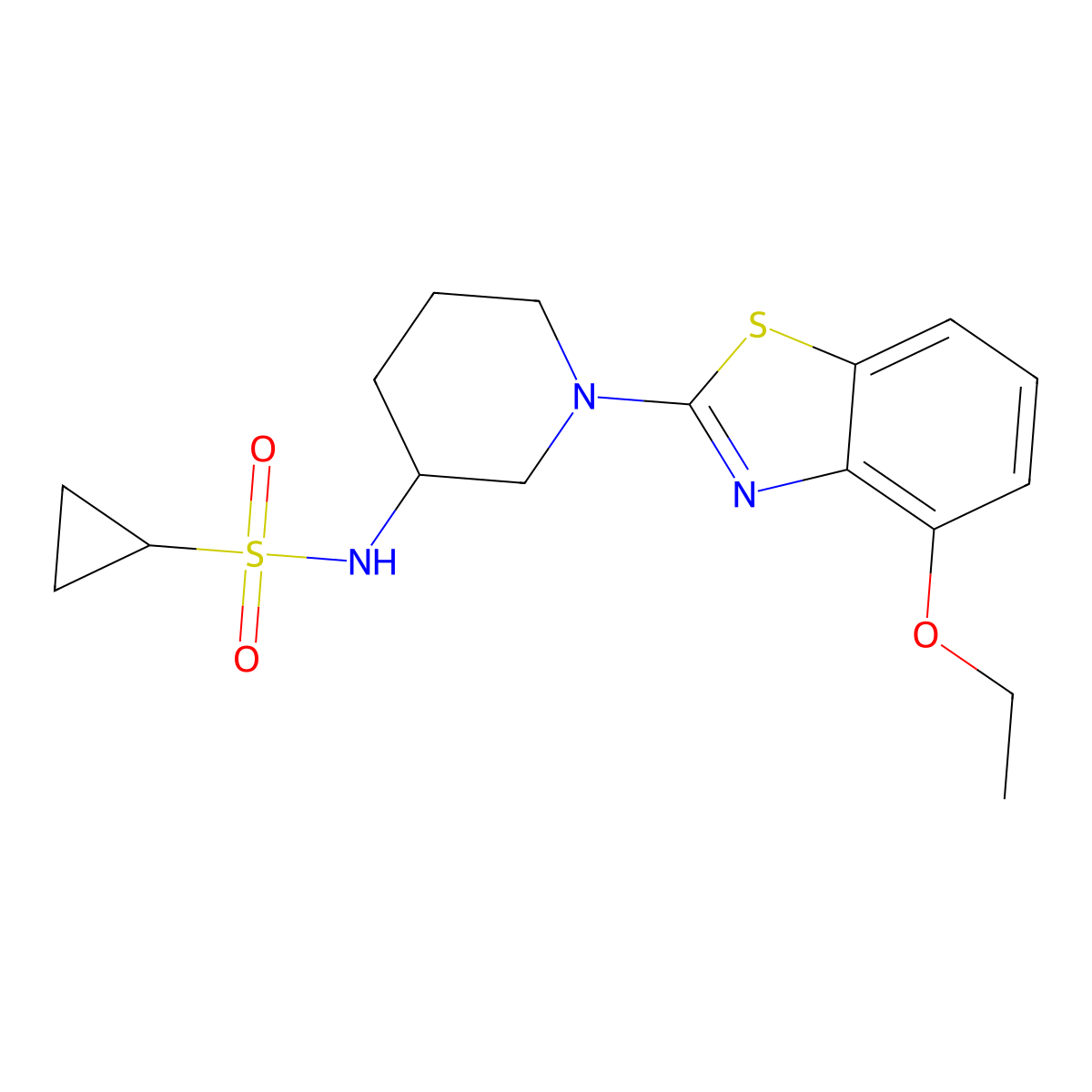N-[1-(4-ethoxy-1,3-benzothiazol-2-yl)piperidin-3-yl]cyclopropanesulfonamide molecular structure, CAS 2640815-67-2