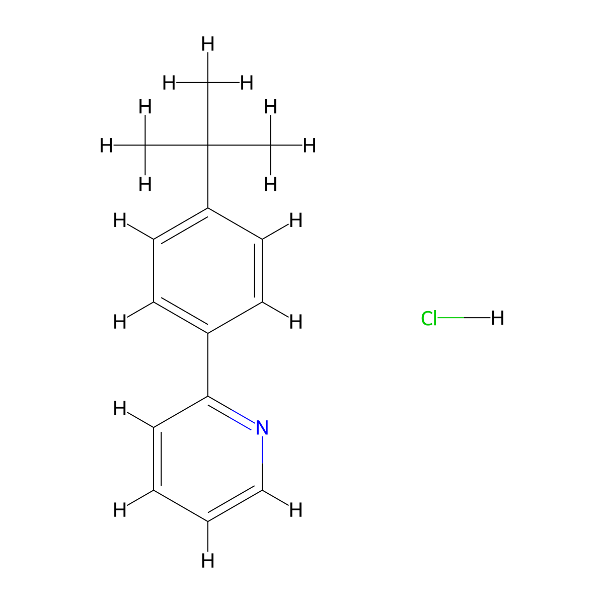 2-(4-Tert-butylphenyl)pyridine hydrochloride molecular structure, CAS 2640815-68-3