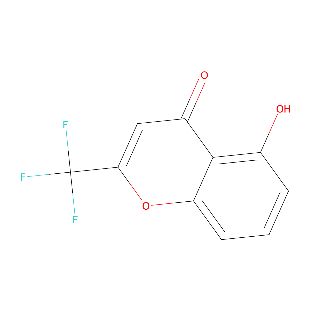 5-hydroxy-2-(trifluoromethyl)-4H-chromen-4-one molecular structure, CAS 2640815-75-2