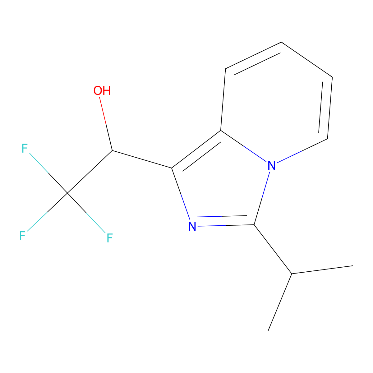 2,2,2-Trifluoro-1-[3-(propan-2-yl)imidazo[1,5-a]pyridin-1-yl]ethan-1-ol molecular structure, CAS 2640815-96-7