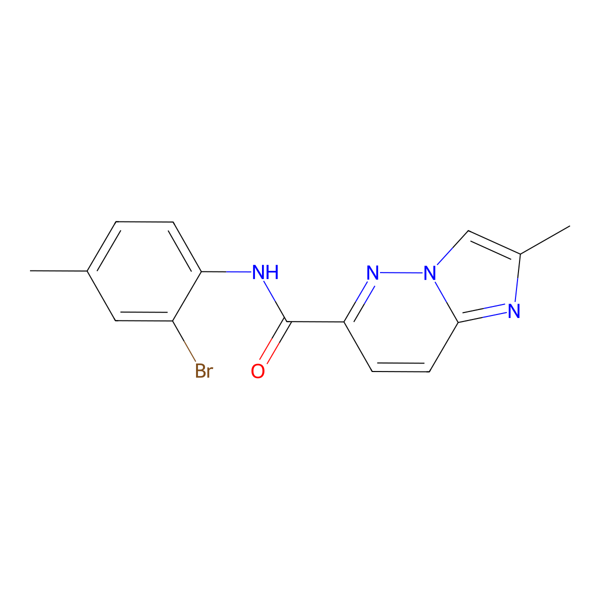 N-(2-bromo-4-methylphenyl)-2-methylimidazo[1,2-b]pyridazine-6-carboxamide molecular structure, CAS 2640817-77-0