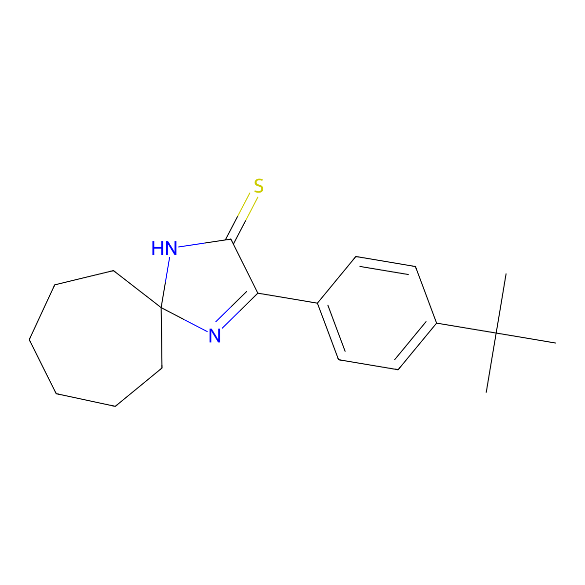 3-(4-Tert-butylphenyl)-1,4-diazaspiro[4.6]undec-3-ene-2-thione molecular structure, CAS 2640817-85-0