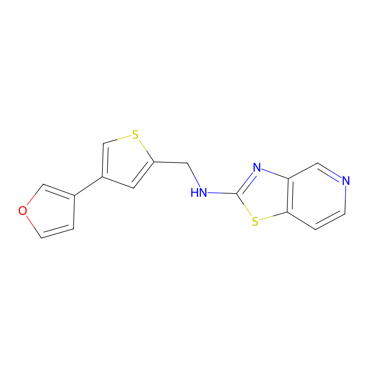 N-{[4-(furan-3-yl)thiophen-2-yl]methyl}-[1,3]thiazolo[4,5-c]pyridin-2-amine molecular structure, CAS 2640818-31-9