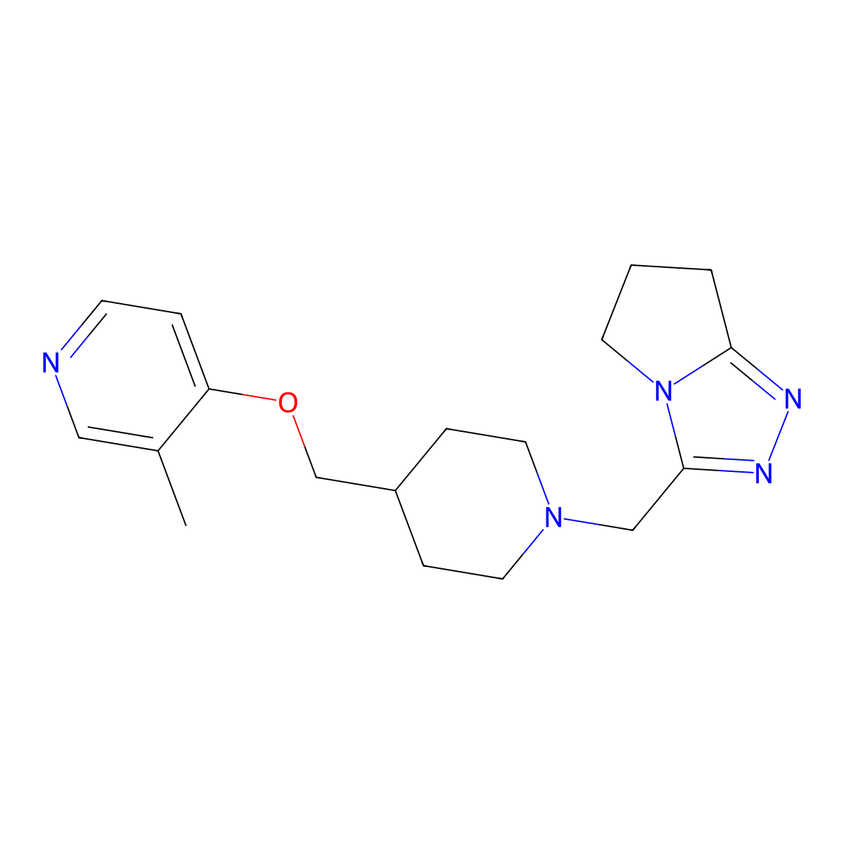 3-methyl-4-{[1-({5H,6H,7H-pyrrolo[2,1-c][1,2,4]triazol-3-yl}methyl)piperidin-4-yl]methoxy}pyridine molecular structure, CAS 2640818-40-0