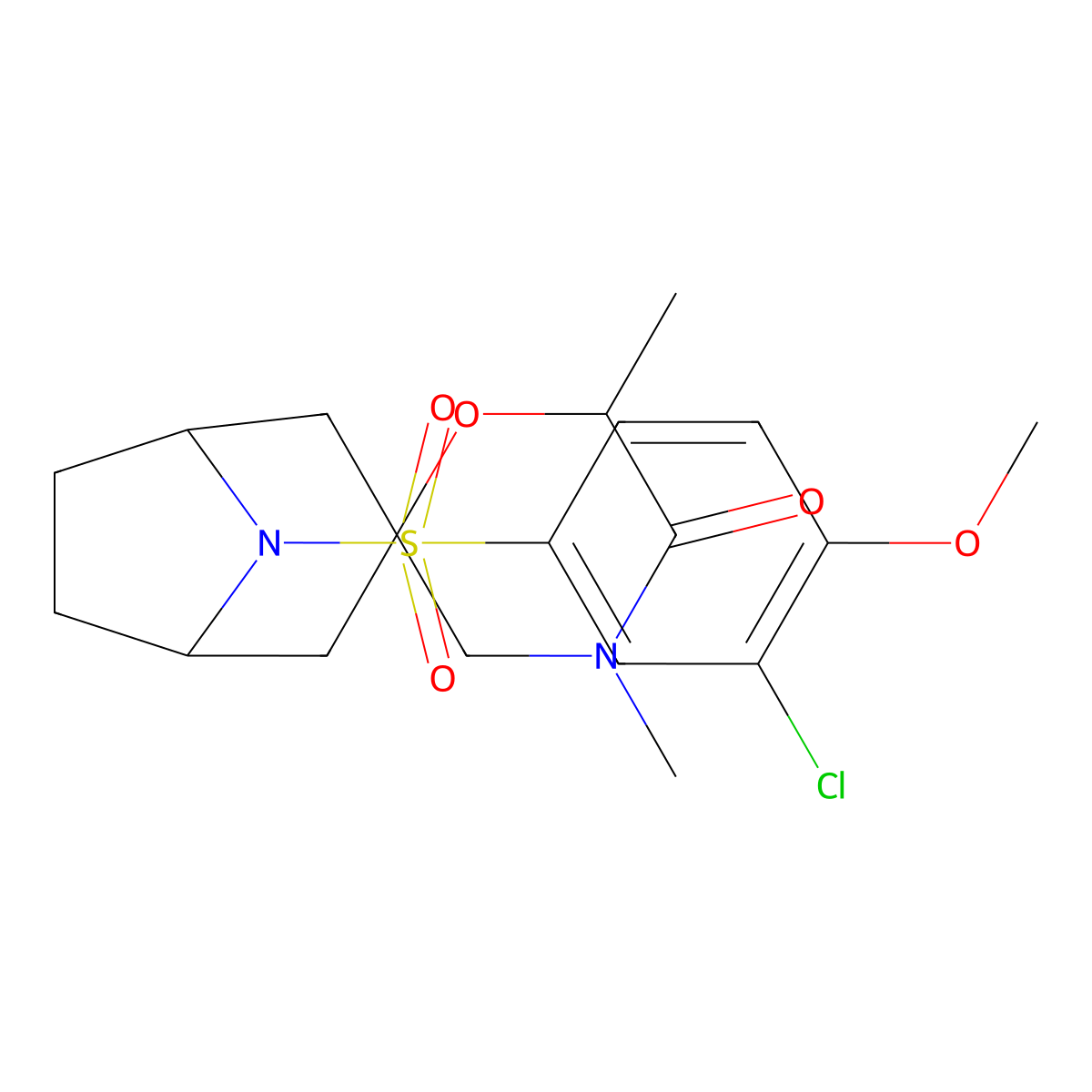8-(3-Chloro-4-methoxybenzenesulfonyl)-4',6'-dimethyl-8-azaspiro[bicyclo[3.2.1]octane-3,2'-morpholin]-5'-one molecular structure, CAS 2640818-50-2