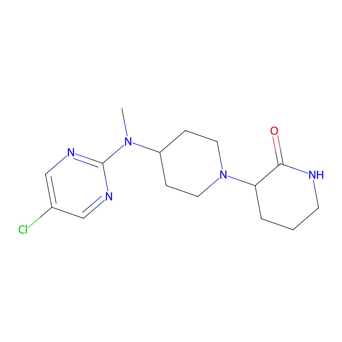 4-[(5-Chloropyrimidin-2-yl)(methyl)amino]-[1,3'-bipiperidine]-2'-one molecular structure, CAS 2640818-69-3