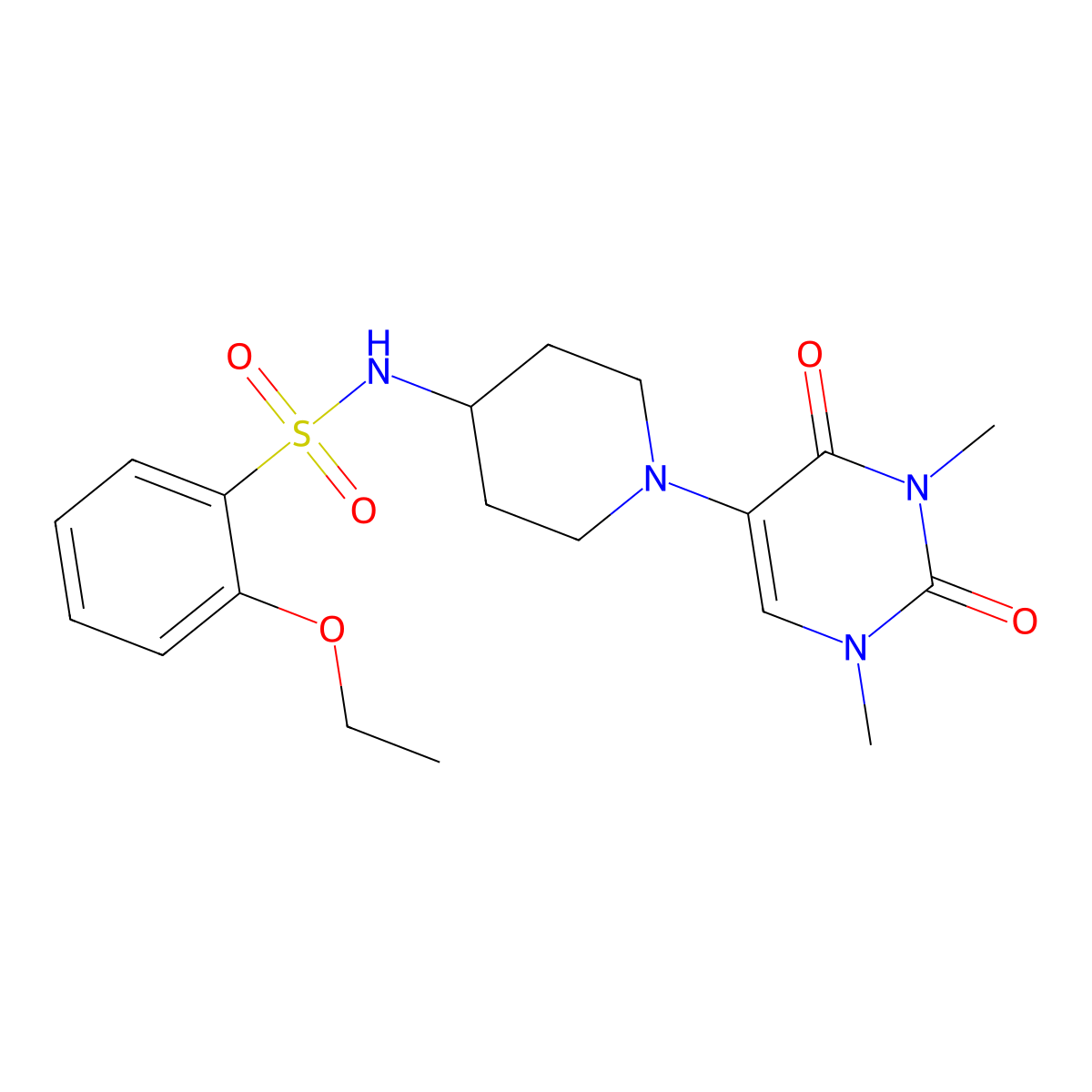 N-[1-(1,3-dimethyl-2,4-dioxo-1,2,3,4-tetrahydropyrimidin-5-yl)piperidin-4-yl]-2-ethoxybenzene-1-sulfonamide molecular structure, CAS 2640818-86-4