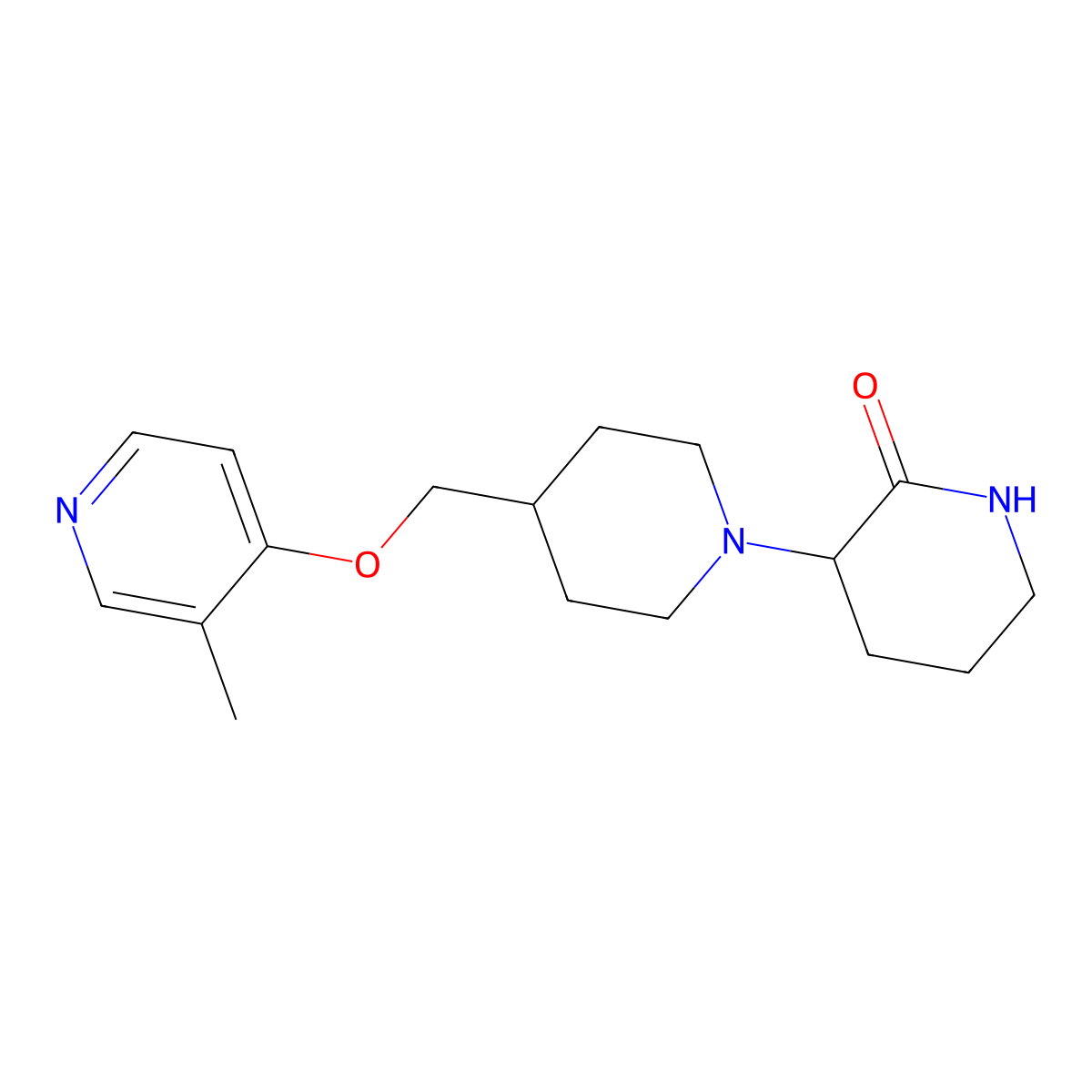 4-{[(3-Methylpyridin-4-yl)oxy]methyl}-[1,3'-bipiperidine]-2'-one molecular structure, CAS 2640819-03-8
