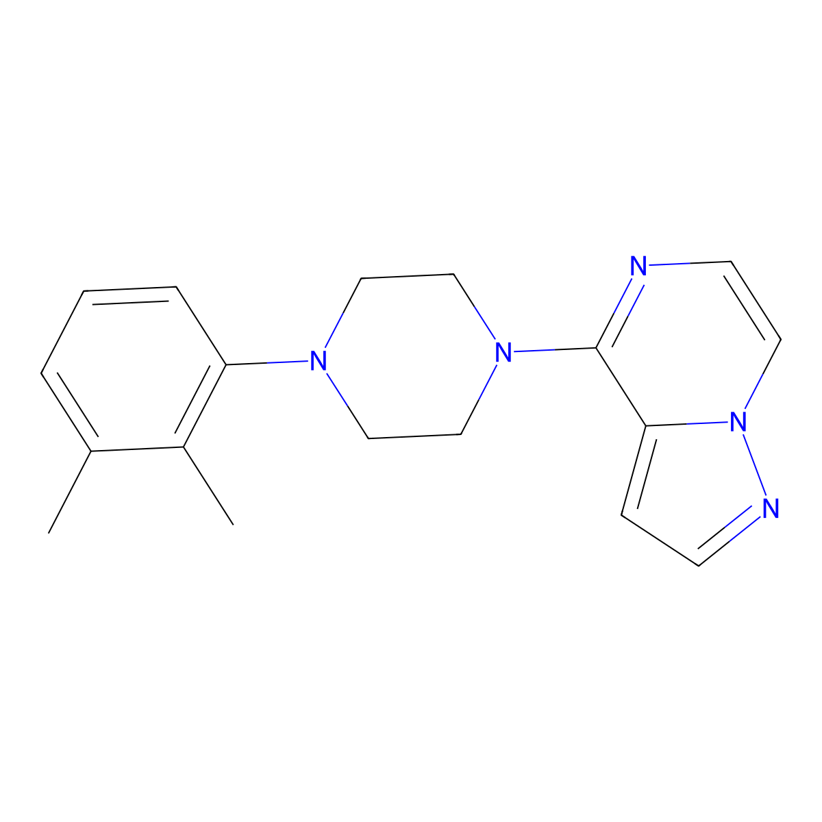 1-(2,3-Dimethylphenyl)-4-{pyrazolo[1,5-a]pyrazin-4-yl}piperazine molecular structure, CAS 2640819-06-1