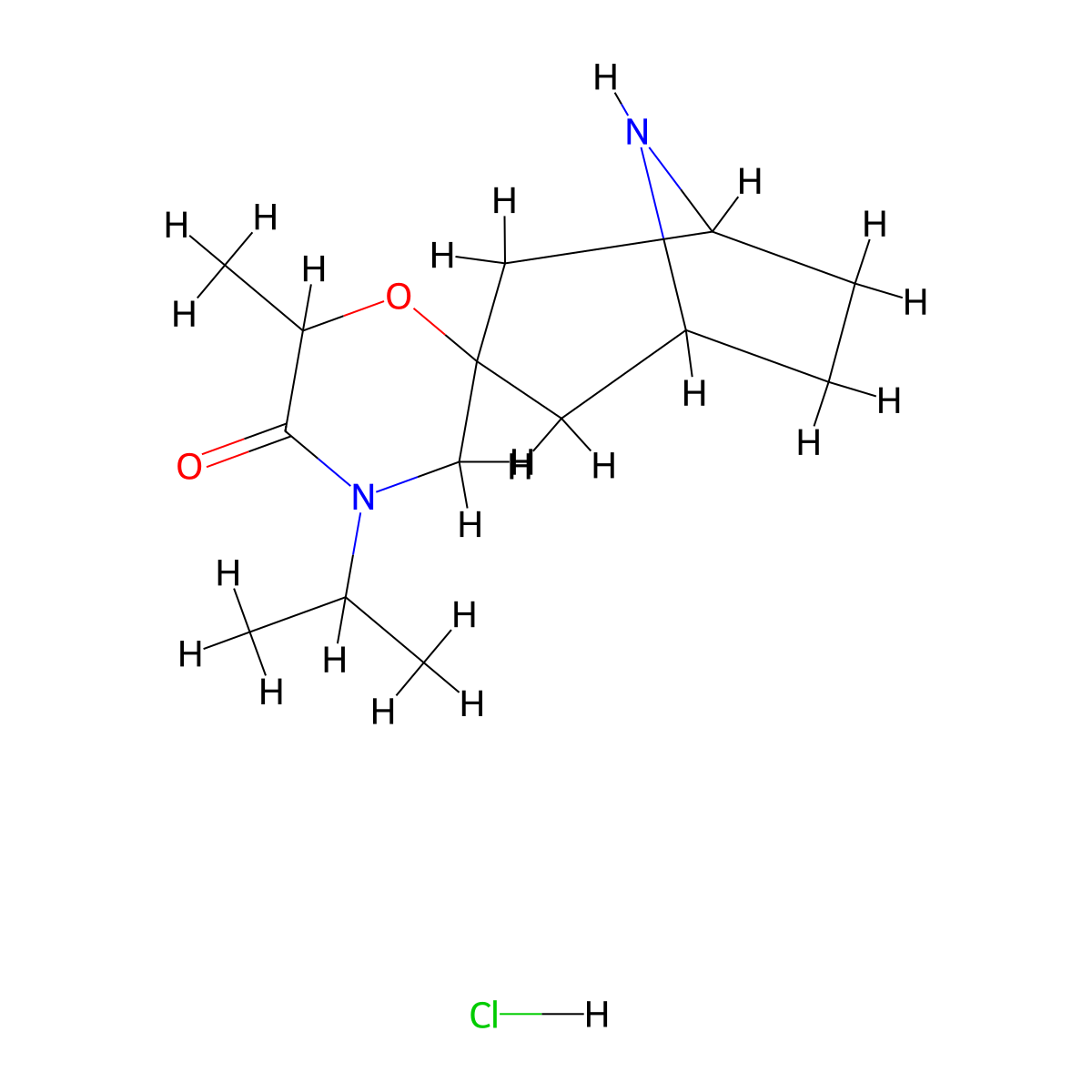 6'-Methyl-4'-(propan-2-yl)-8-azaspiro[bicyclo[3.2.1]octane-3,2'-morpholin]-5'-one hydrochloride molecular structure, CAS 2640819-23-2