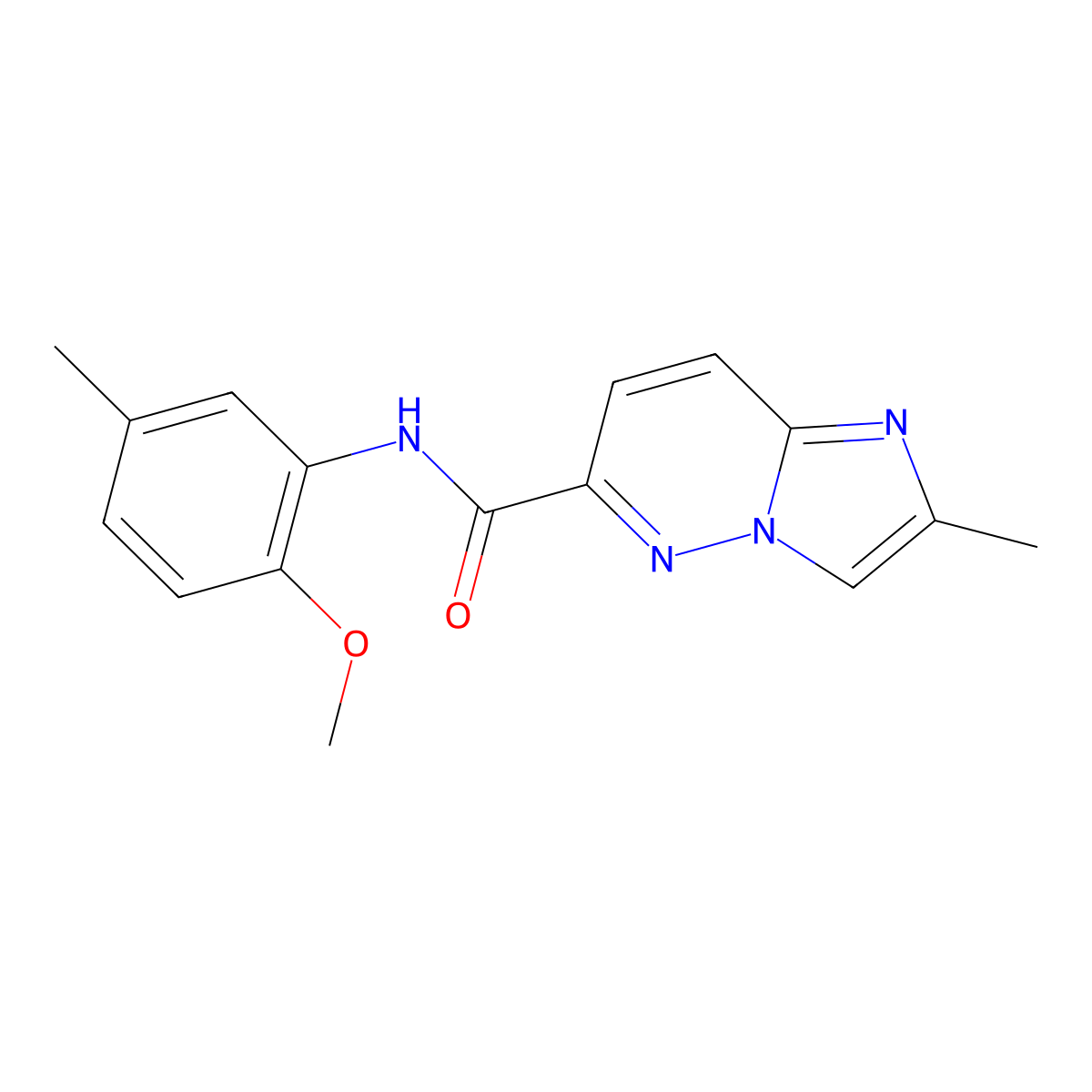 N-(2-methoxy-5-methylphenyl)-2-methylimidazo[1,2-b]pyridazine-6-carboxamide molecular structure, CAS 2640819-39-0