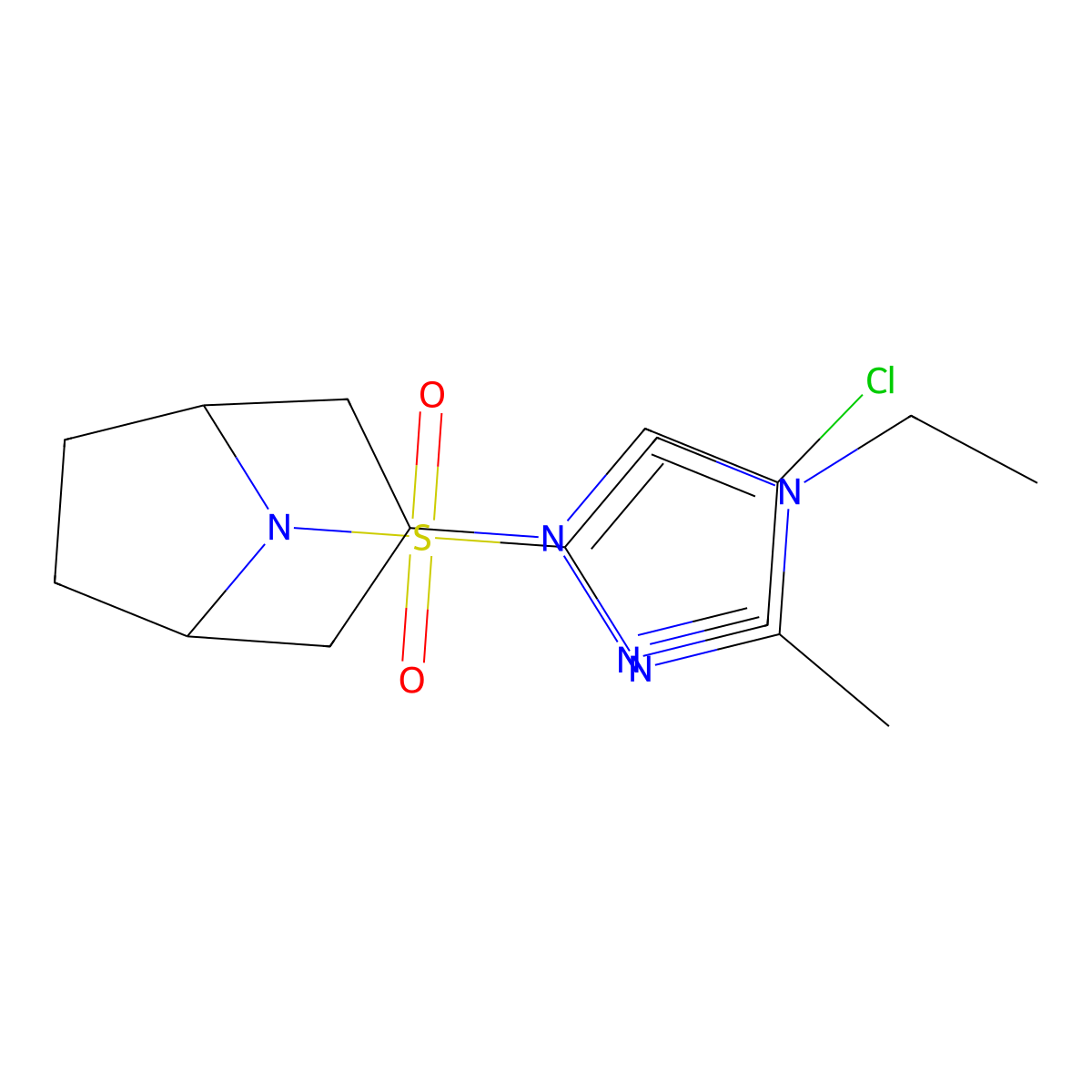 3-(4-chloro-1H-pyrazol-1-yl)-8-[(1-ethyl-2-methyl-1H-imidazol-4-yl)sulfonyl]-8-azabicyclo[3.2.1]octane molecular structure, CAS 2640819-53-8