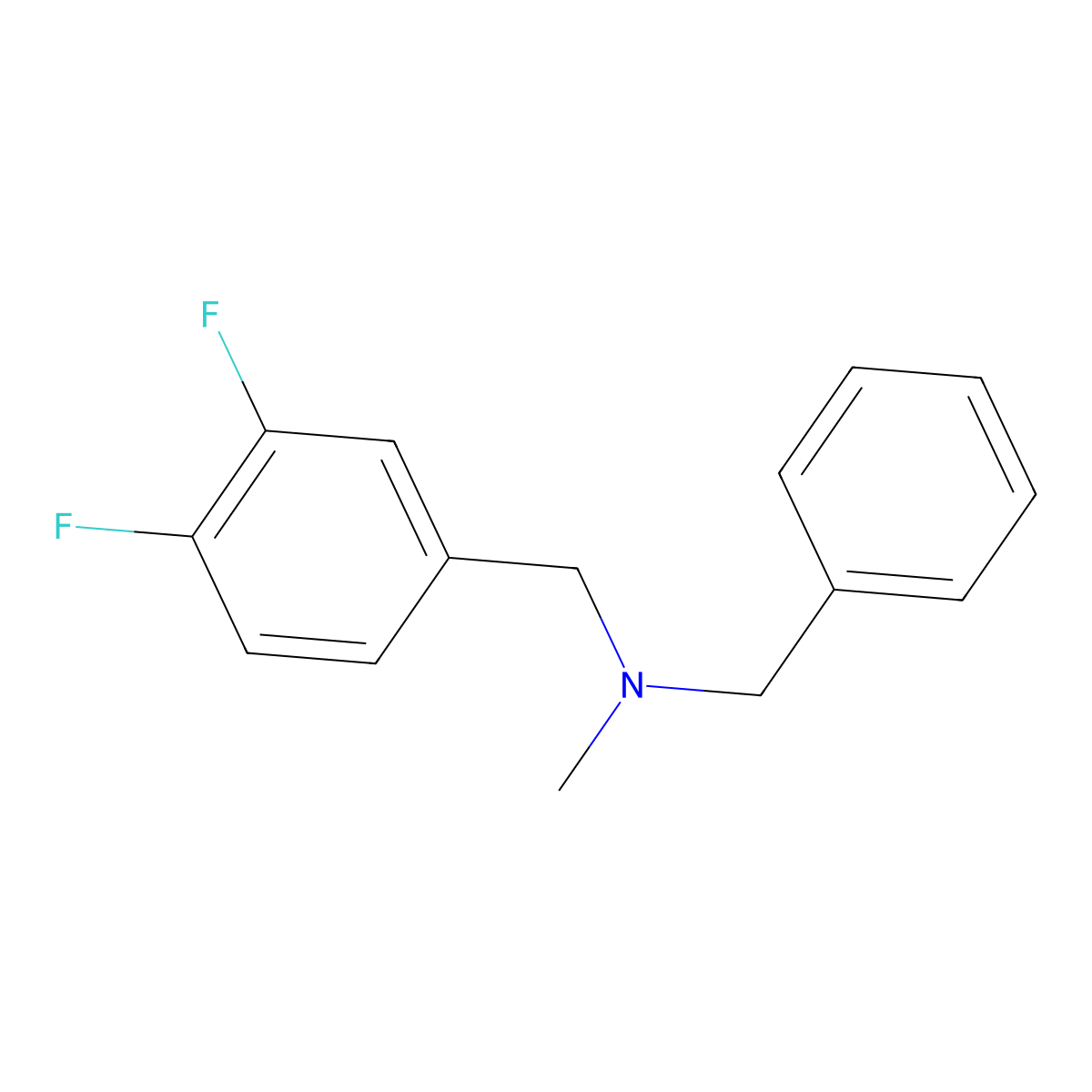 Benzyl[(3,4-difluorophenyl)methyl]methylamine molecular structure, CAS 2640819-61-8
