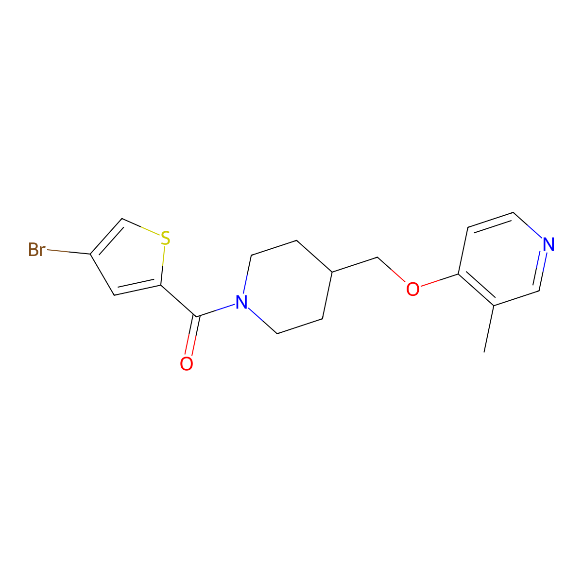 4-{[1-(4-Bromothiophene-2-carbonyl)piperidin-4-yl]methoxy}-3-methylpyridine molecular structure, CAS 2640821-24-3