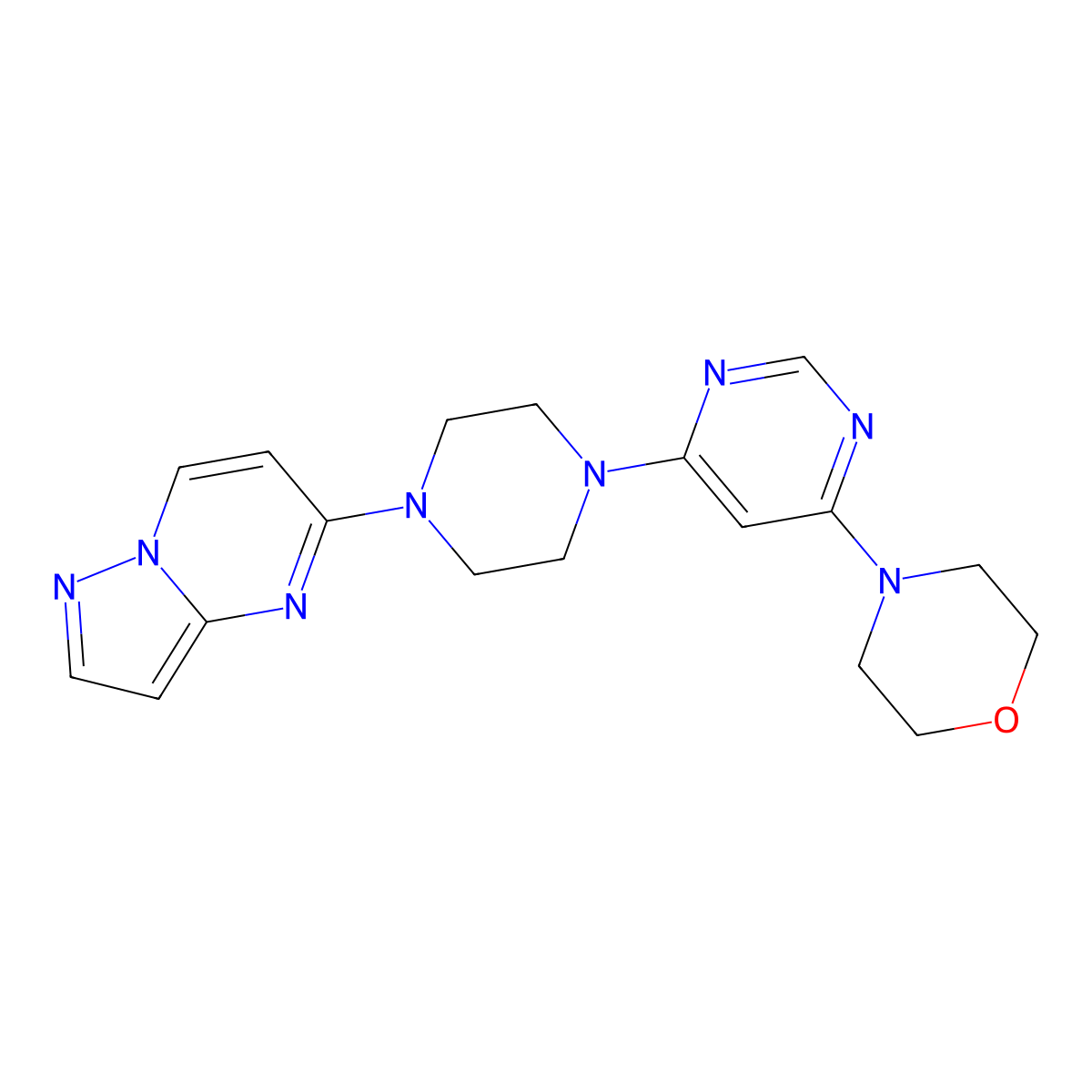 4-[6-(4-{Pyrazolo[1,5-a]pyrimidin-5-yl}piperazin-1-yl)pyrimidin-4-yl]morpholine molecular structure, CAS 2640821-25-4