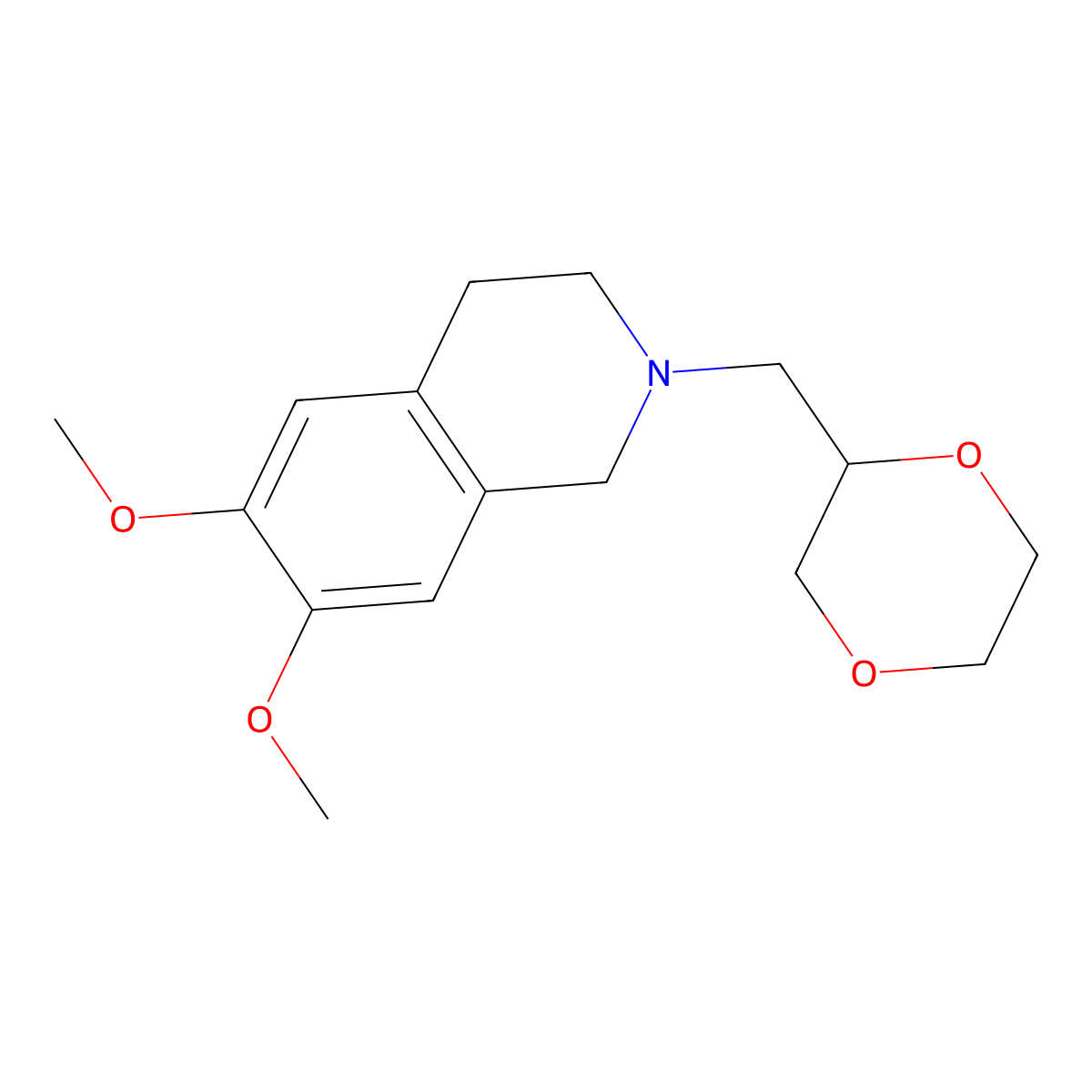 2-[(1,4-Dioxan-2-yl)methyl]-6,7-dimethoxy-1,2,3,4-tetrahydroisoquinoline molecular structure, CAS 2640821-41-4