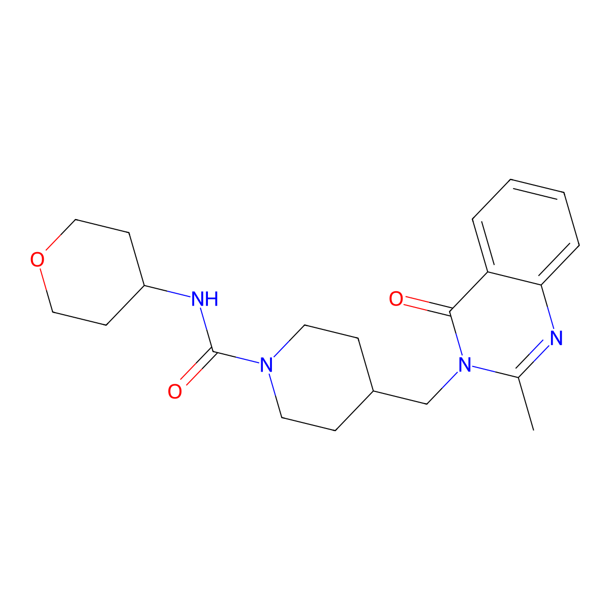 4-[(2-methyl-4-oxo-3,4-dihydroquinazolin-3-yl)methyl]-N-(oxan-4-yl)piperidine-1-carboxamide molecular structure, CAS 2640821-44-7