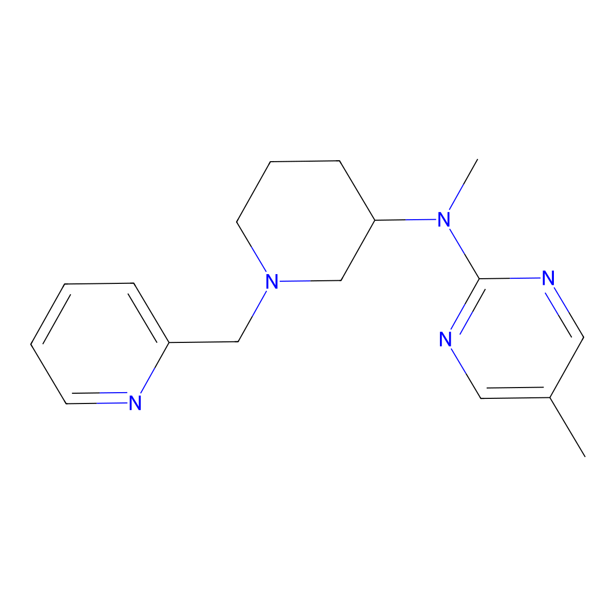 N,5-dimethyl-N-{1-[(pyridin-2-yl)methyl]piperidin-3-yl}pyrimidin-2-amine molecular structure, CAS 2640821-49-2
