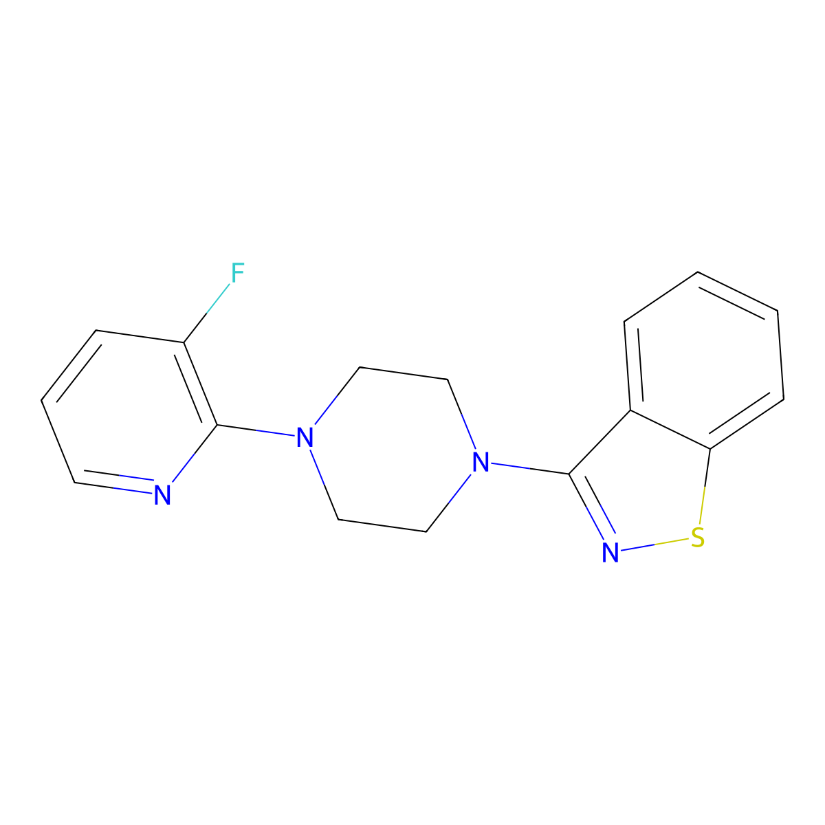 3-[4-(3-Fluoropyridin-2-yl)piperazin-1-yl]-1,2-benzothiazole molecular structure, CAS 2640821-55-0