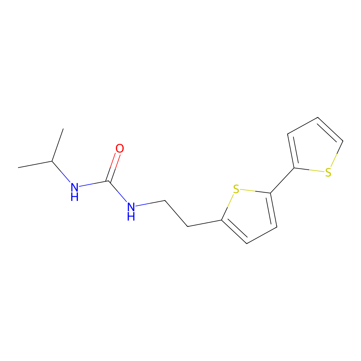 1-(2-{[2,2'-Bithiophene]-5-yl}ethyl)-3-(propan-2-yl)urea molecular structure, CAS 2640821-60-7
