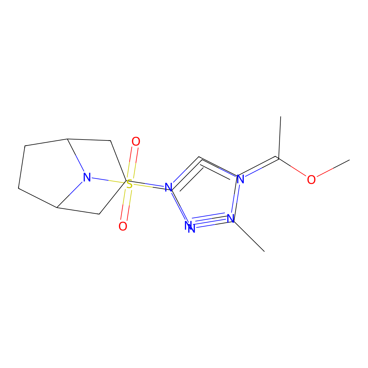 8-[(1-ethyl-2-methyl-1H-imidazol-4-yl)sulfonyl]-3-[4-(methoxymethyl)-1H-1,2,3-triazol-1-yl]-8-azabicyclo[3.2.1]octane molecular structure, CAS 2640821-96-9