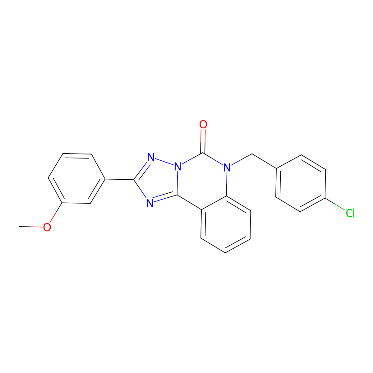 6-[(4-chlorophenyl)methyl]-2-(3-methoxyphenyl)-5H,6H-[1,2,4]triazolo[1,5-c]quinazolin-5-one molecular structure, CAS 2640822-06-4