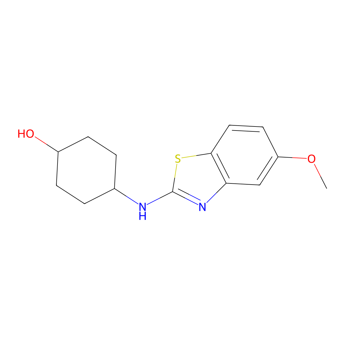 4-[(5-Methoxy-1,3-benzothiazol-2-yl)amino]cyclohexan-1-ol molecular structure, CAS 2640822-17-7