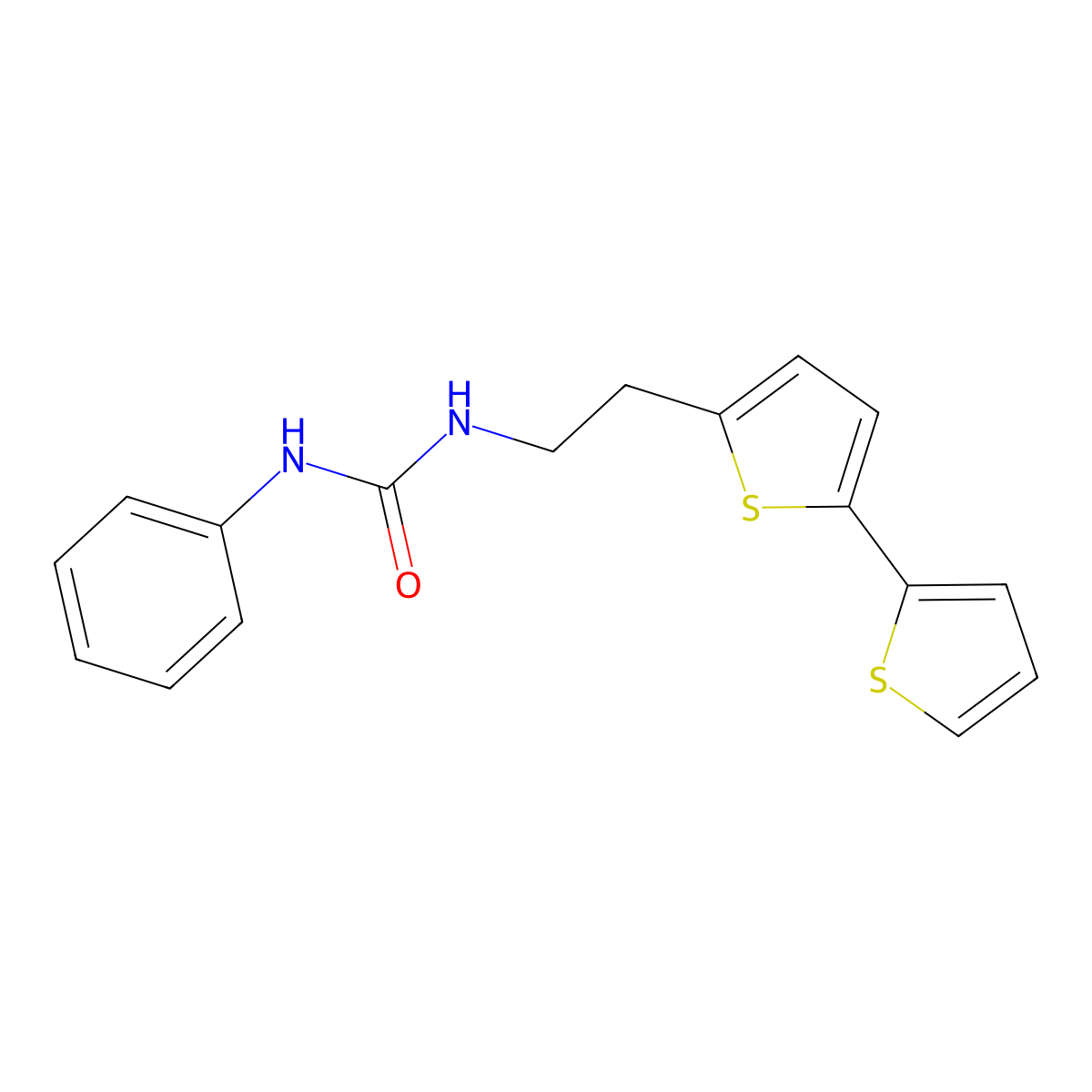 3-(2-{[2,2'-Bithiophene]-5-yl}ethyl)-1-phenylurea molecular structure, CAS 2640822-29-1