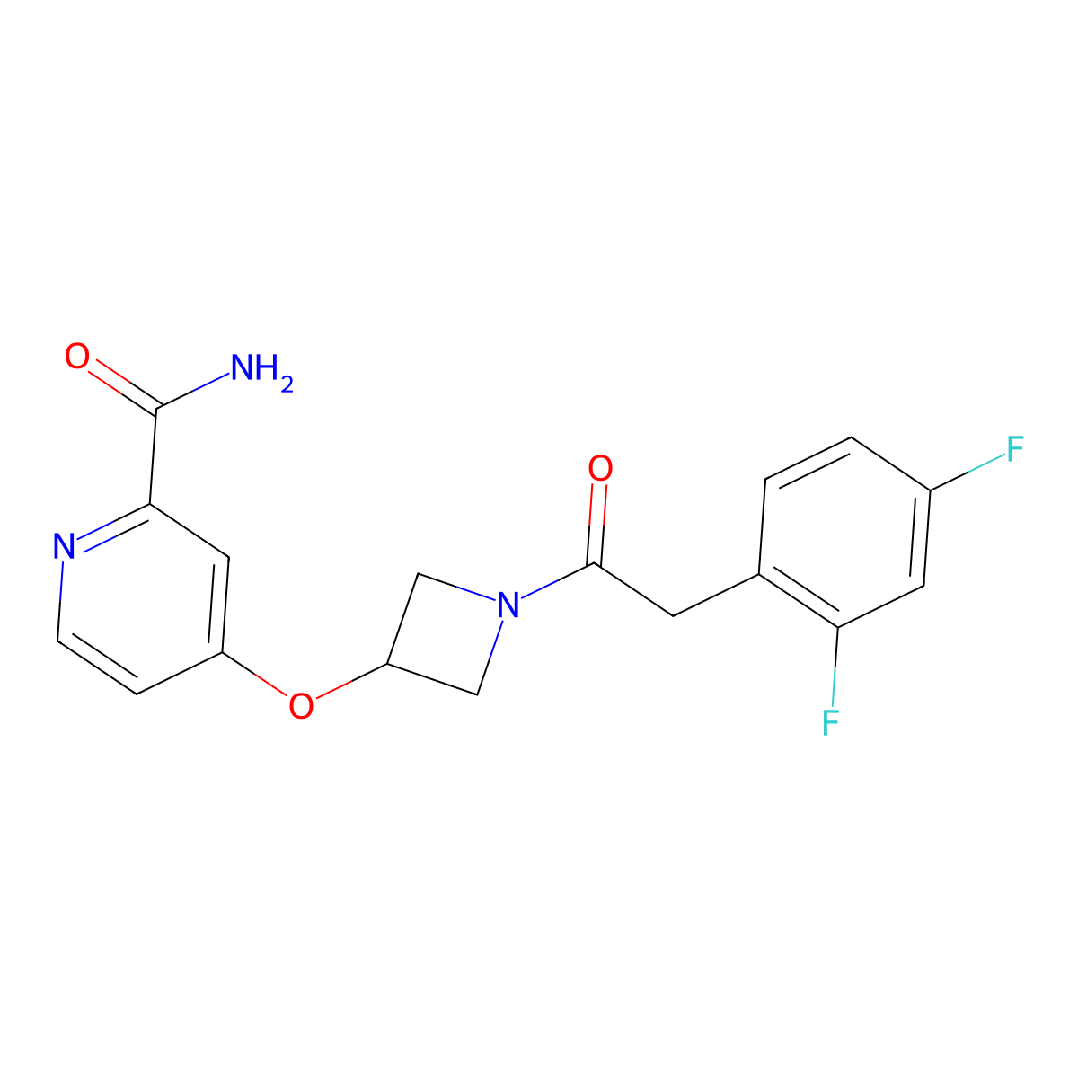 4-({1-[2-(2,4-Difluorophenyl)acetyl]azetidin-3-yl}oxy)pyridine-2-carboxamide molecular structure, CAS 2640822-30-4