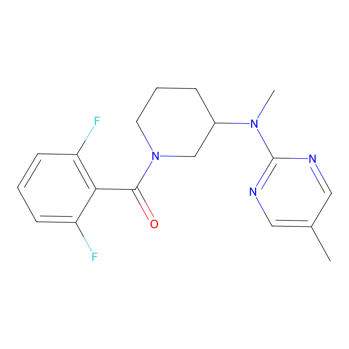 N-[1-(2,6-difluorobenzoyl)piperidin-3-yl]-N,5-dimethylpyrimidin-2-amine molecular structure, CAS 2640822-33-7